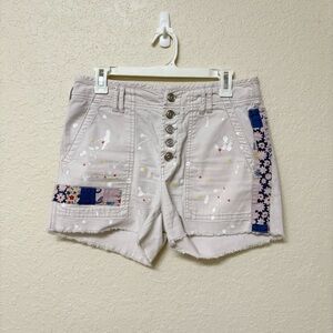 Anthropologie Pilcro The Wanderer Utility Shorts Paint Splatter Multi Sz 28